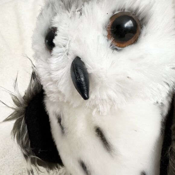 Douglas Crescent Silver Owl Realistic Plush Stuffed Animal Gray White Owl #3837 - Picture 2 of 4